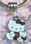 Hello Kitty Teddy Bear Black European Charm