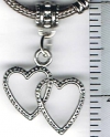 Double Heart European Charm