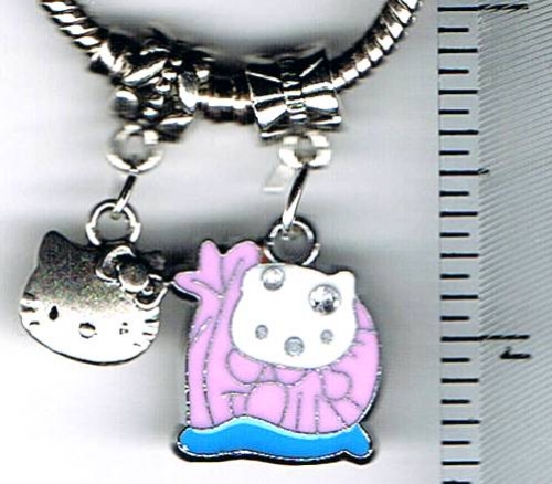 2x Hello Kitty Pink European Charm
