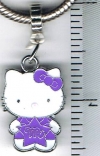 Hello Kitty Purple Sign European Charm