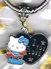 Hello Kitty Black Heart European Charm