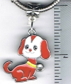 Red Crystal Dog European Charm