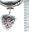 Crystal Ribbon Hope Heart European Charm