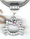 Hello Kitty Pink Crystal European Charm