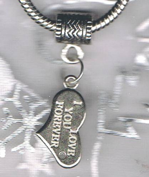 I Love U Forever Heart European Charm