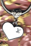 Heart White LV European Charm