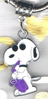 Snoopy 'Joe Cool' Purple European Charm
